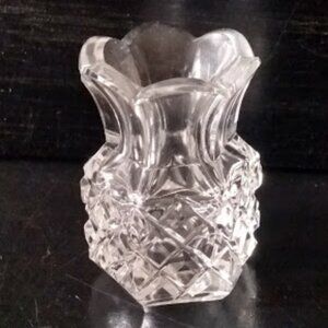 Antique Vintage Toothpick Holder w/ Scalloped Glass